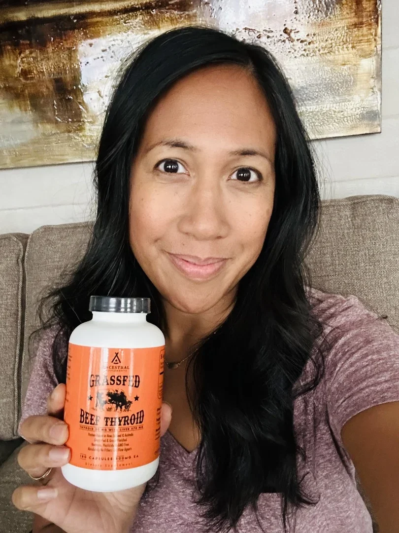 Customer photo: Maribel T. holding Grass Fed Beef Thyroid